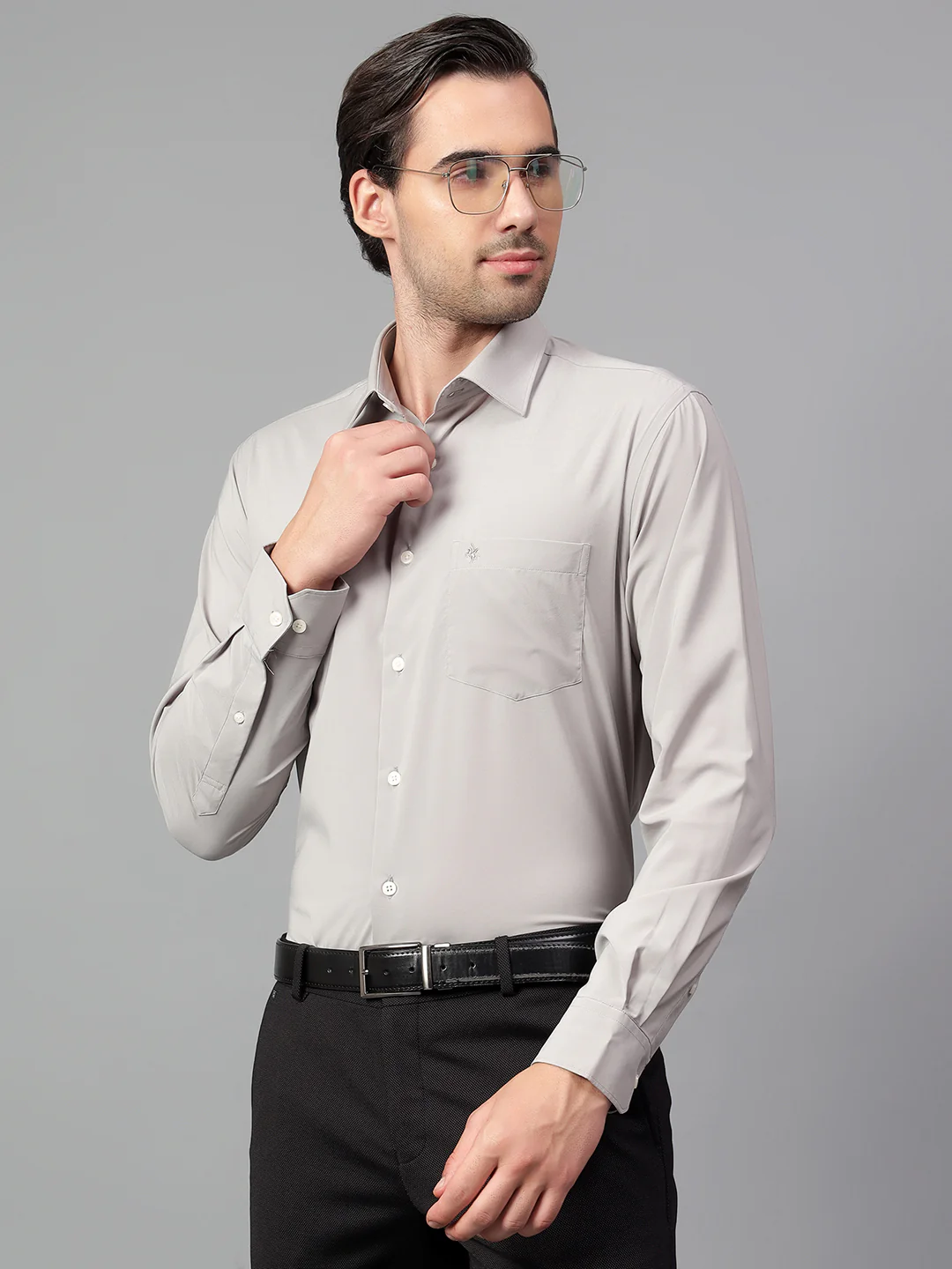 Formal Shirt for Men l Breathable & Soft with Color Fastness Regular Fit Spread Collar Neck Poly Cotton Fabric Solid Pattern - Image 4