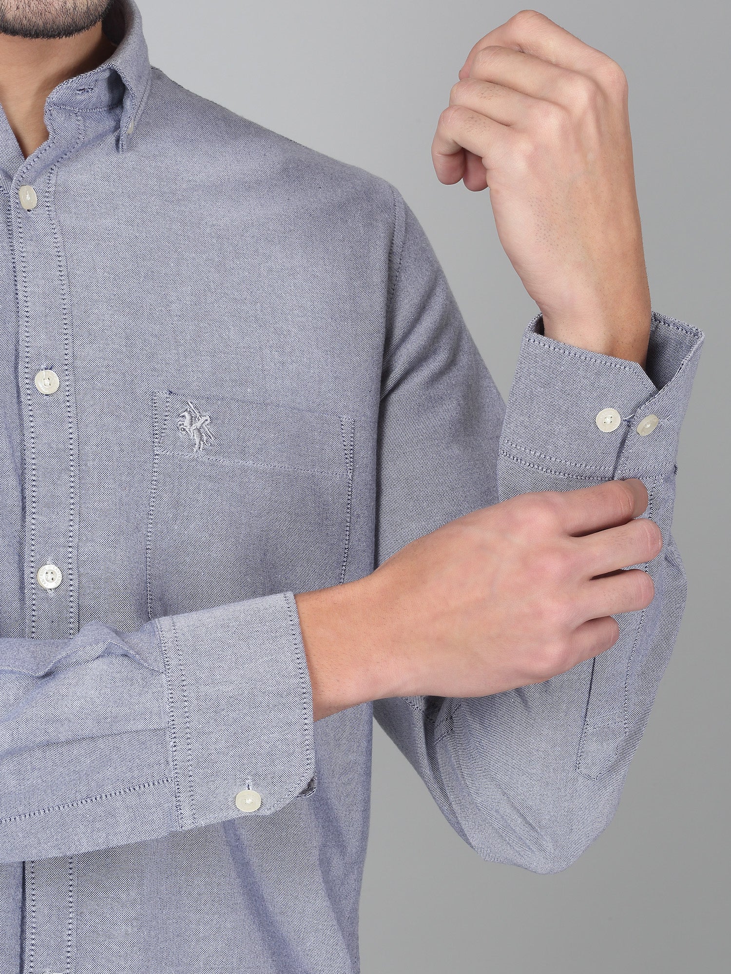 Casual Shirt for Men | Breathable & Soft with Color Fastness Regular Fit Spread Collar Neck Cotton Fabric Solid Pattern - Image 3
