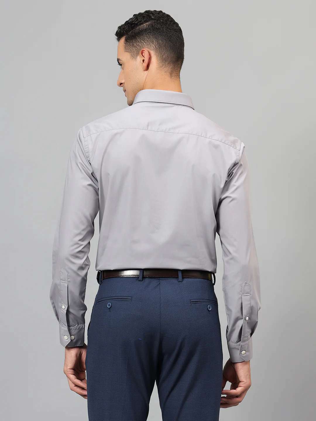 Formal Shirt for Men l Breathable & Soft with Color Fastness Regular Fit Spread Collar Neck Cotton Blend Fabric Solid Pattern - Image 2