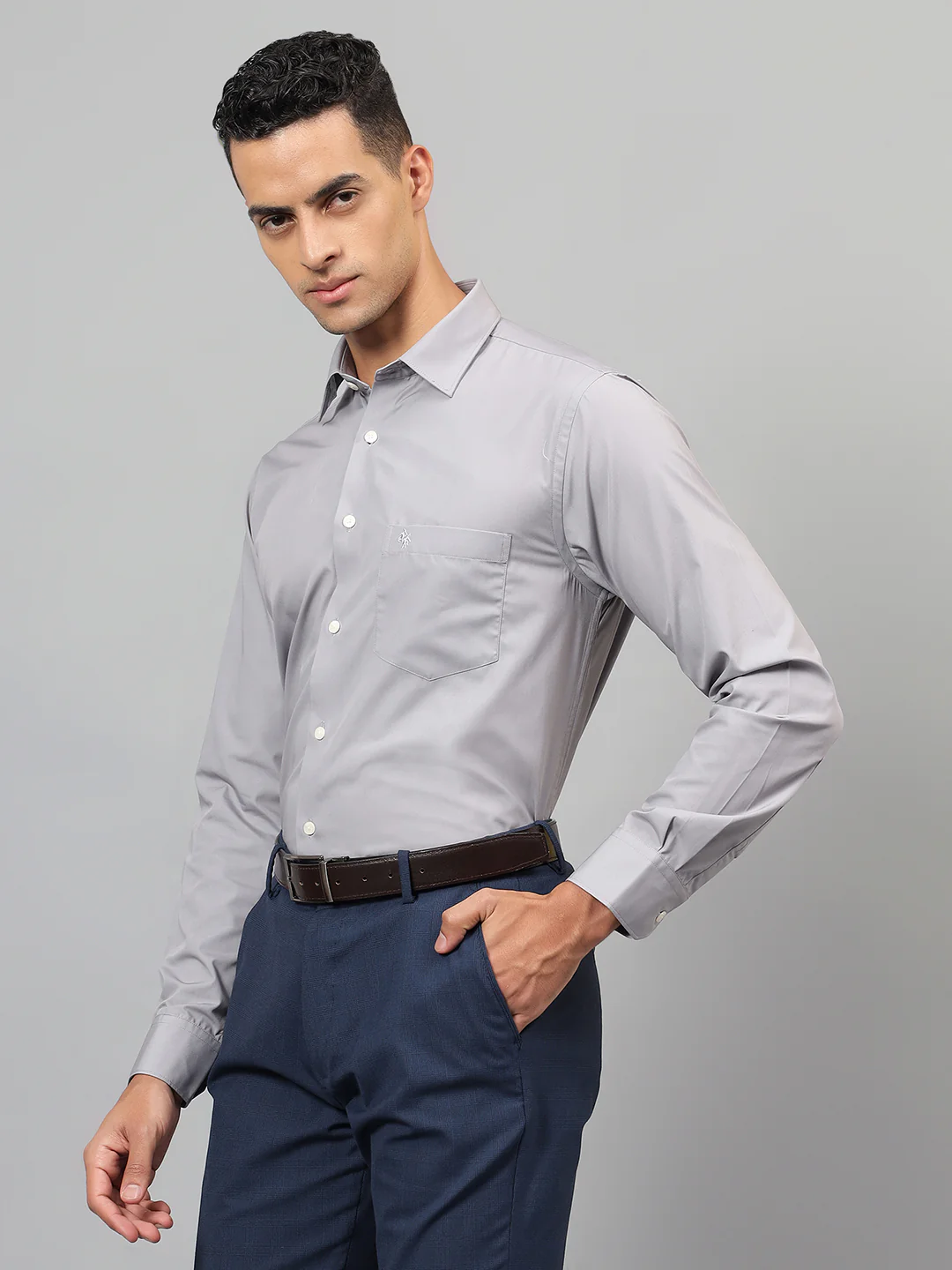Formal Shirt for Men l Breathable & Soft with Color Fastness Regular Fit Spread Collar Neck Cotton Blend Fabric Solid Pattern - Image 4