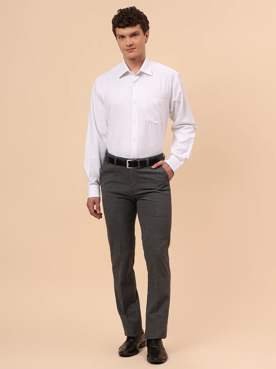 Formal Trouser for Men | Breathable & Soft with Color Fastness Regular Fit Poly Viscose Fabric Solid Pattern Hook & Eye Closure - Image 2
