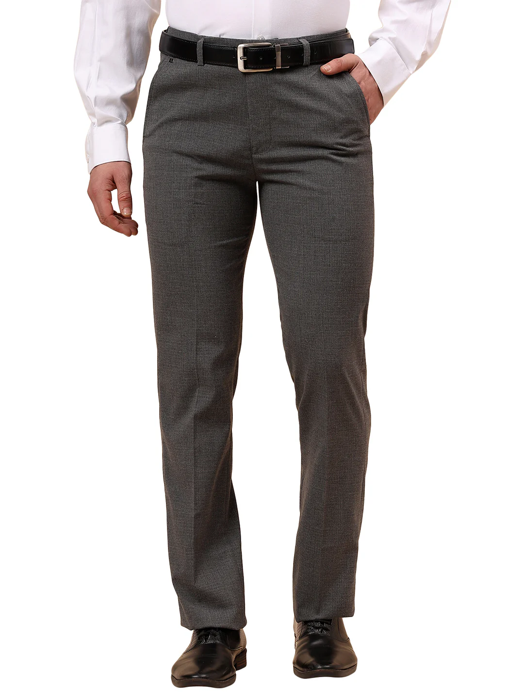 Formal Trouser for Men | Breathable & Soft with Color Fastness Regular Fit Poly Viscose Fabric Solid Pattern Hook & Eye Closure - Image 9