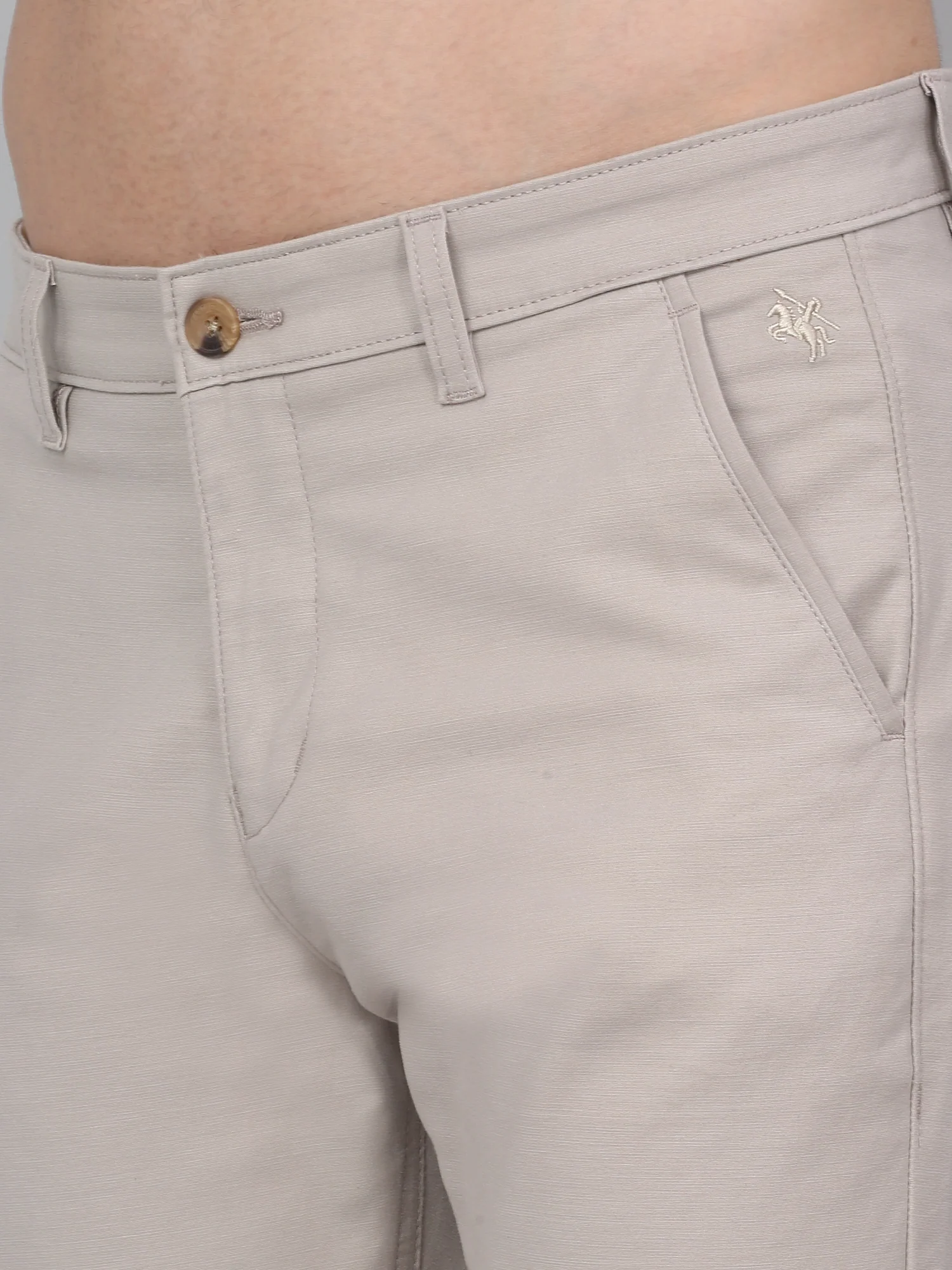Casual Trouser for Men | Breathable & Soft with Color Fastness Regular Fit Cotton Blend Fabric Solid Pattern Button Closure - Image 5