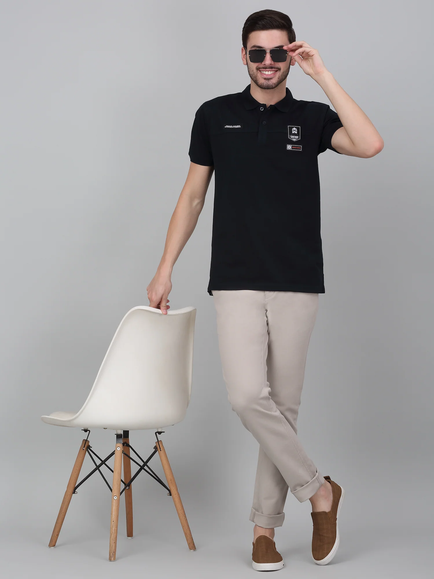 Casual Trouser for Men | Breathable & Soft with Color Fastness Regular Fit Cotton Blend Fabric Solid Pattern Button Closure - Image 6
