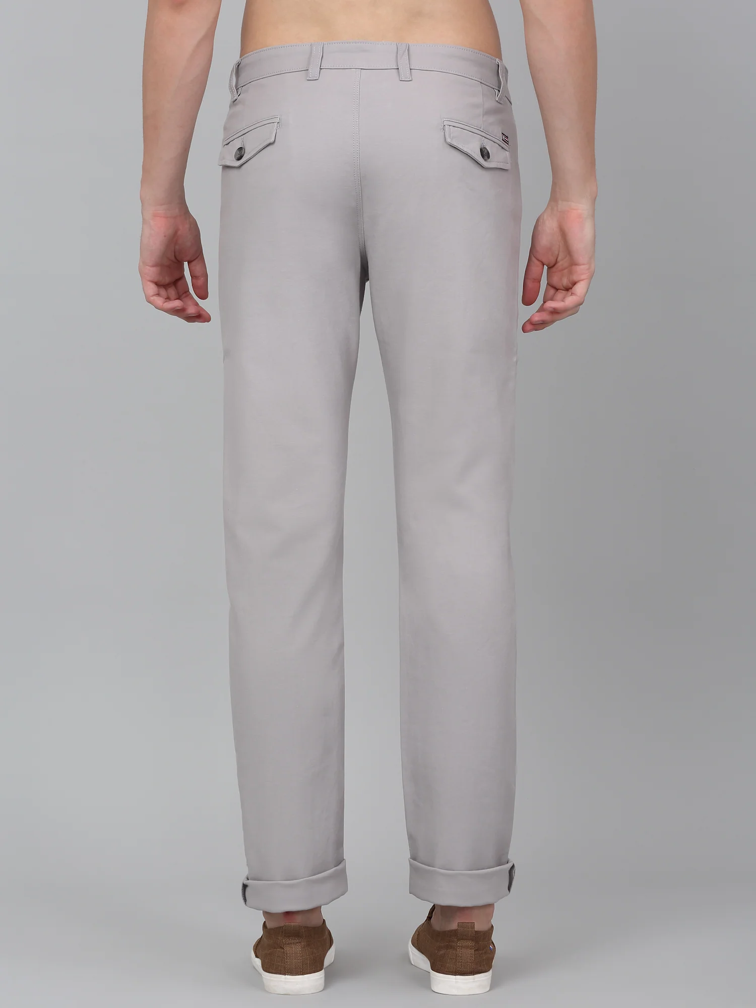 Casual Trouser for Men | Breathable & Soft with Color Fastness Regular Fit Cotton Blend Fabric Solid Pattern Button Closure - Image 2
