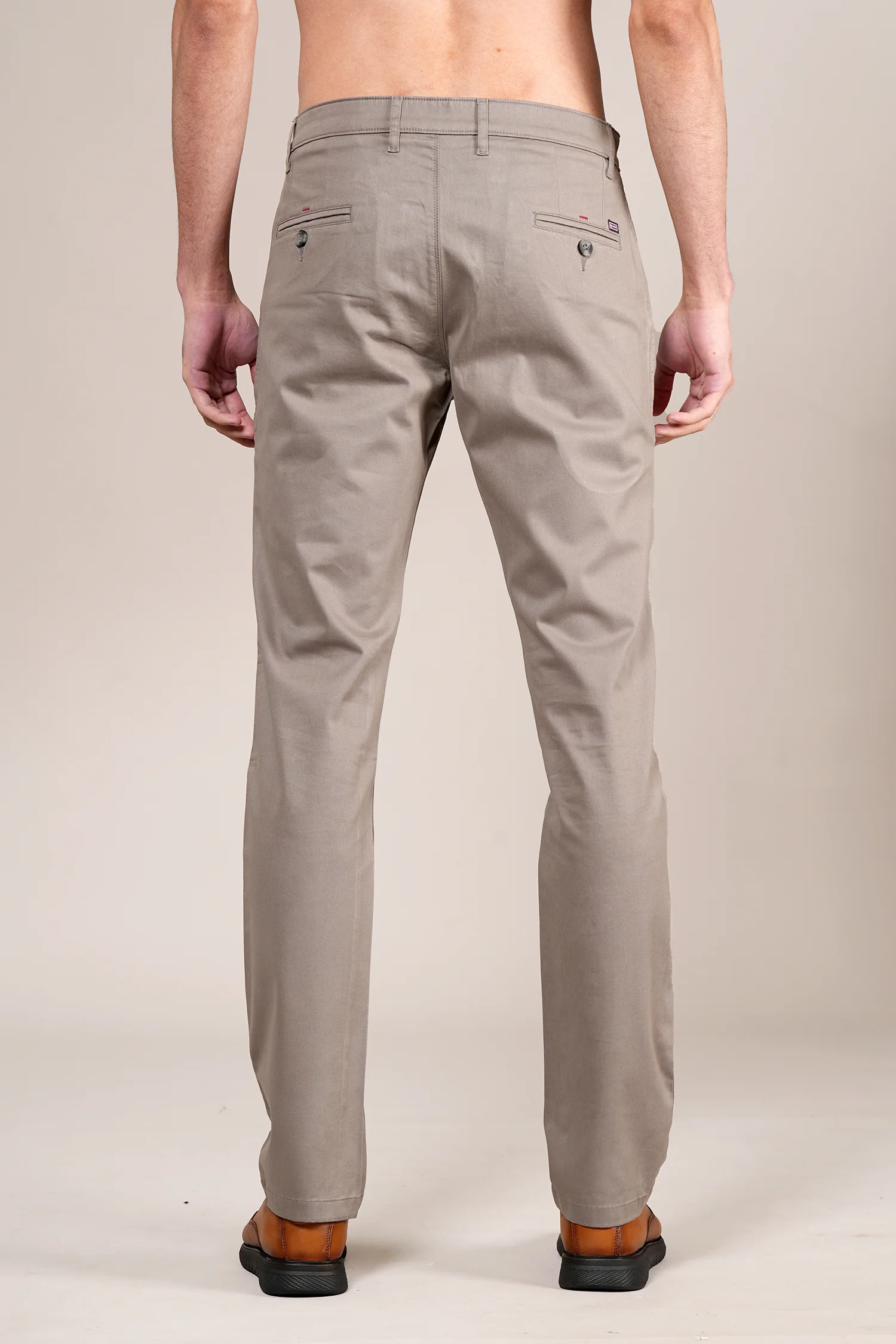 Casual Trouser for Men | Breathable & Soft with Color Fastness Regular Fit Cotton Blend Fabric Solid Pattern Button Closure - Image 5