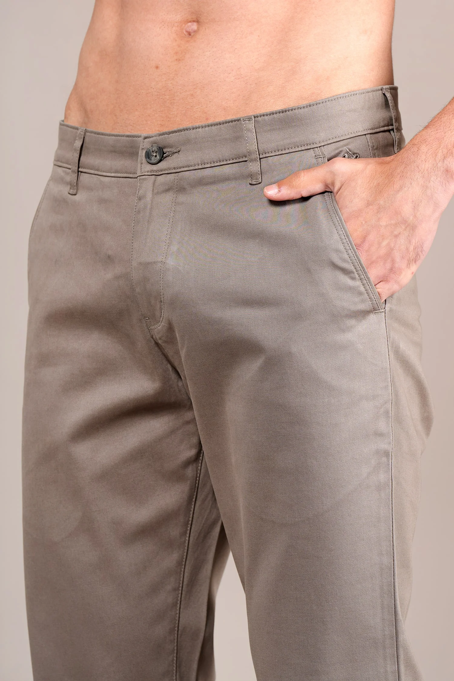 Casual Trouser for Men | Breathable & Soft with Color Fastness Regular Fit Cotton Blend Fabric Solid Pattern Button Closure - Image 6