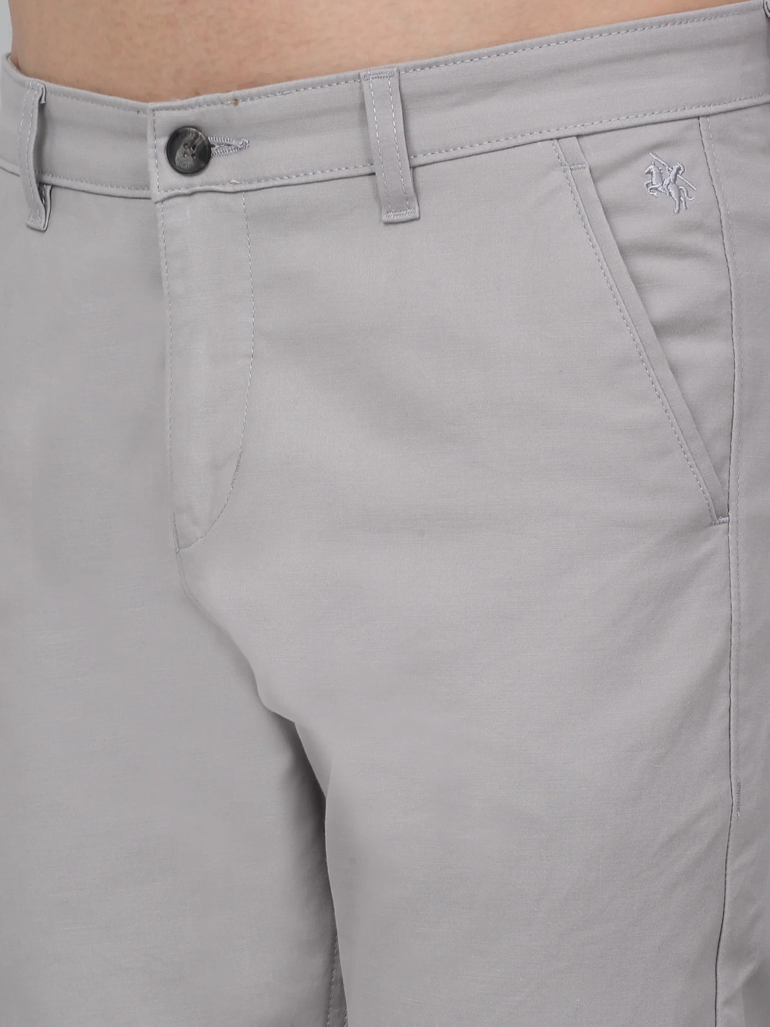 Casual Trouser for Men | Breathable & Soft with Color Fastness Regular Fit Cotton Blend Fabric Solid Pattern Button Closure - Image 5