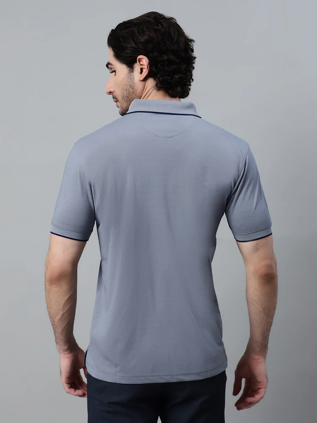 T-Shirt for Men | Breathable & Soft with Color Fastness Regular Fit Polo Neck Poly Cotton Fabric Solid Pattern - Image 2