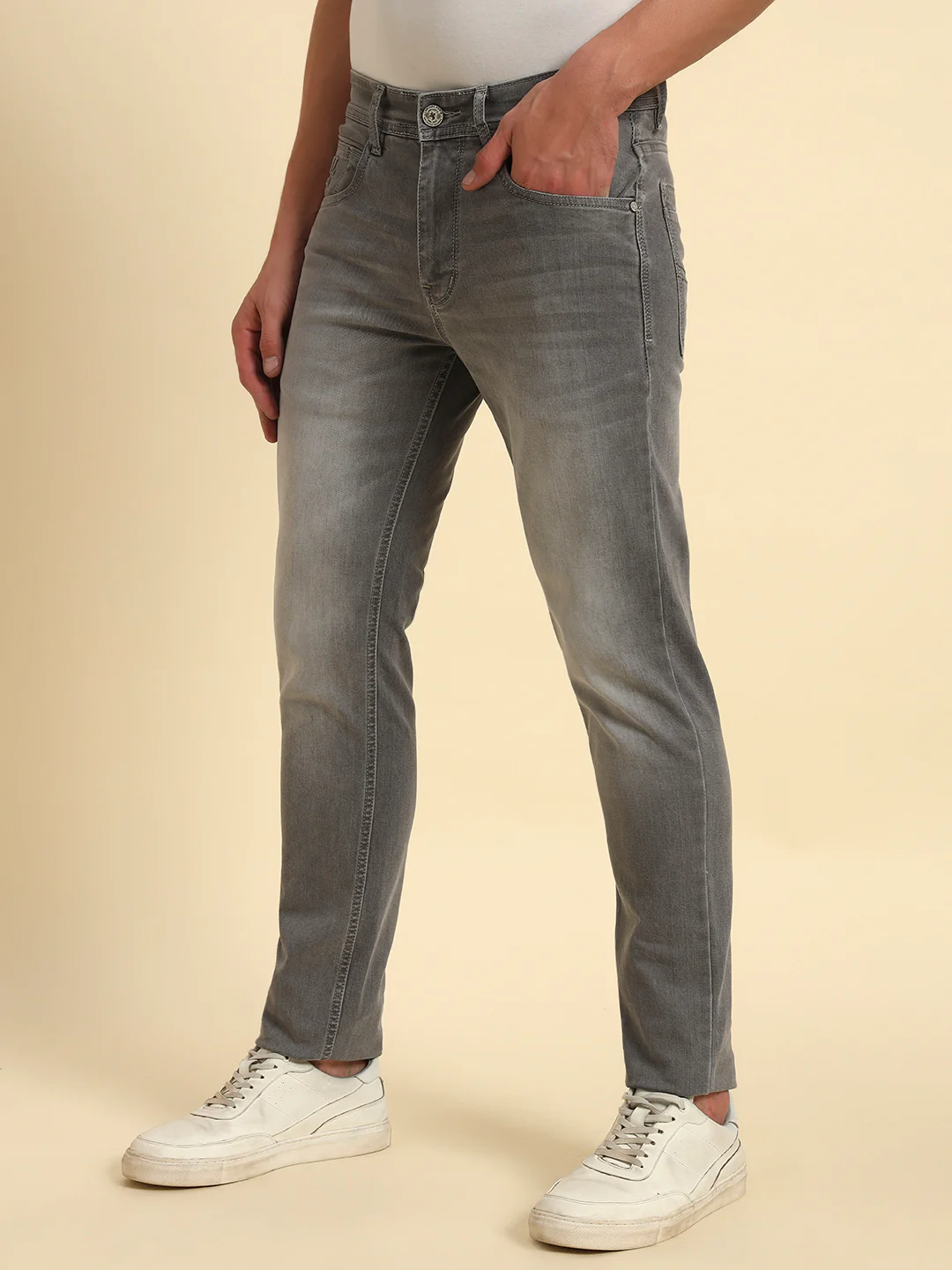 Denim Jeans for Men l Breathable & Soft with Color Fastness Slim Fit Cotton Fabric Solid Pattern Button Closure - Image 5