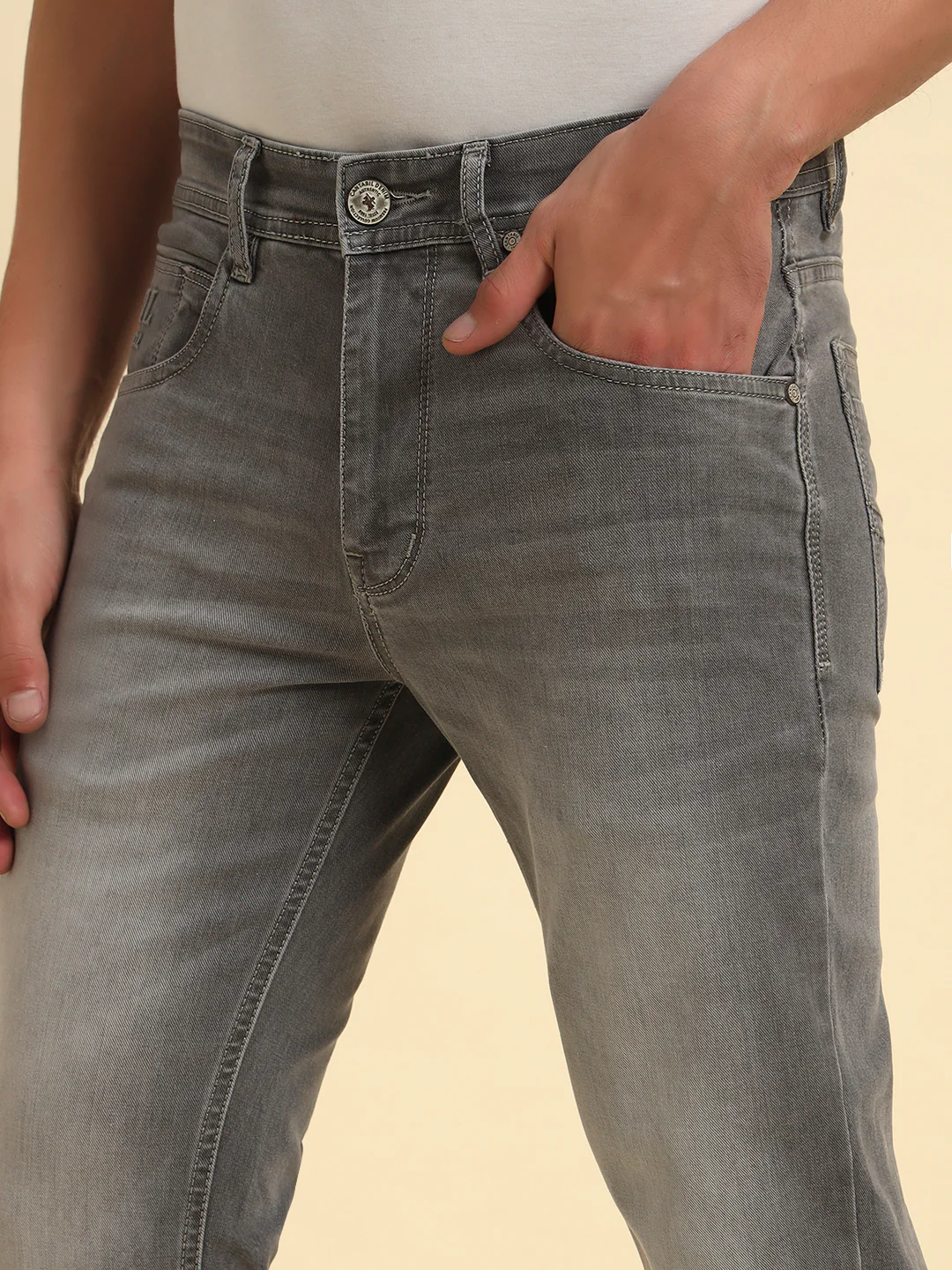 Denim Jeans for Men l Breathable & Soft with Color Fastness Slim Fit Cotton Fabric Solid Pattern Button Closure - Image 8