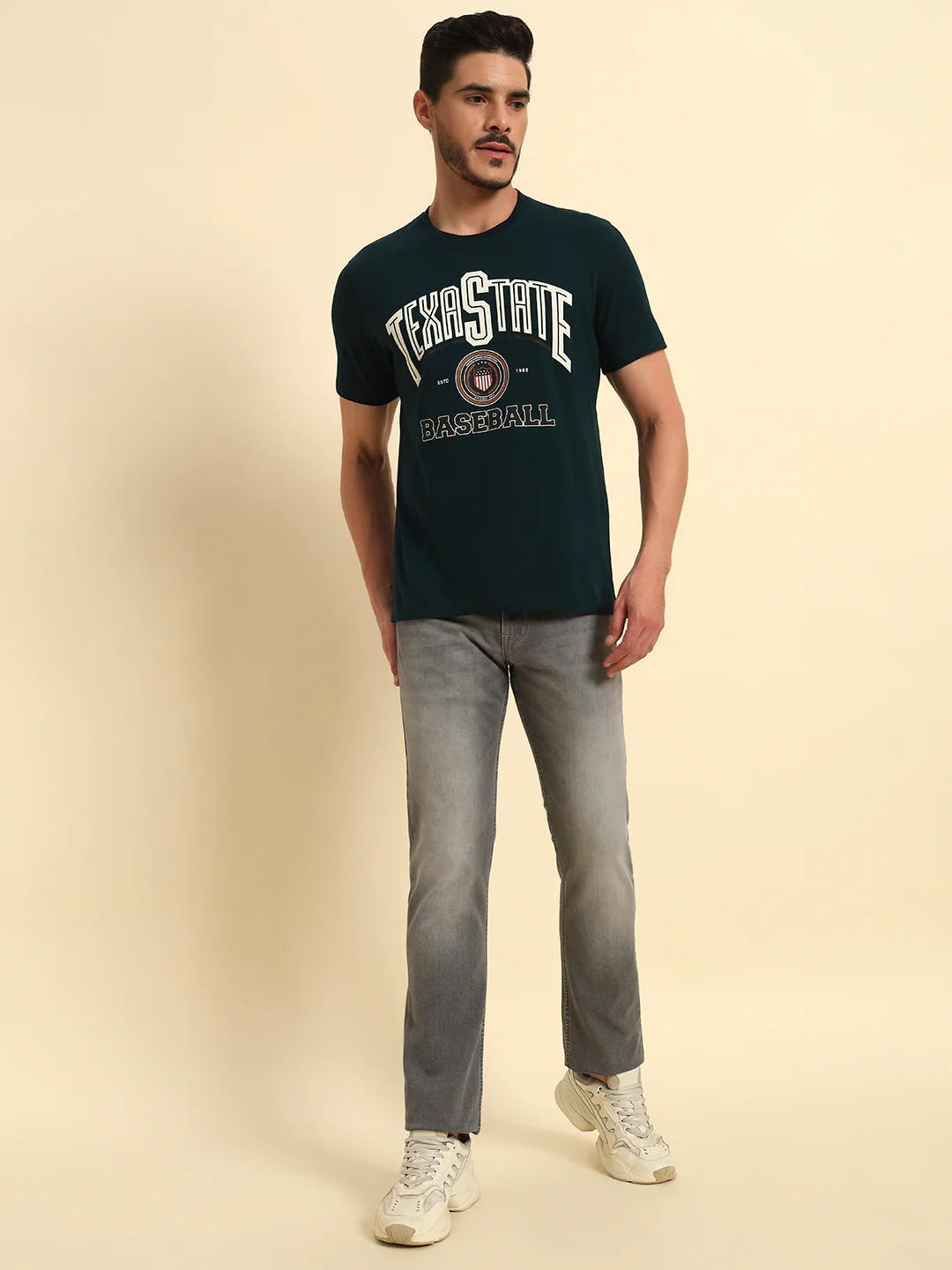 Denim Jeans for Men l Breathable & Soft with Color Fastness Straight Fit Cotton Fabric Solid Pattern Button Closure - Image 2