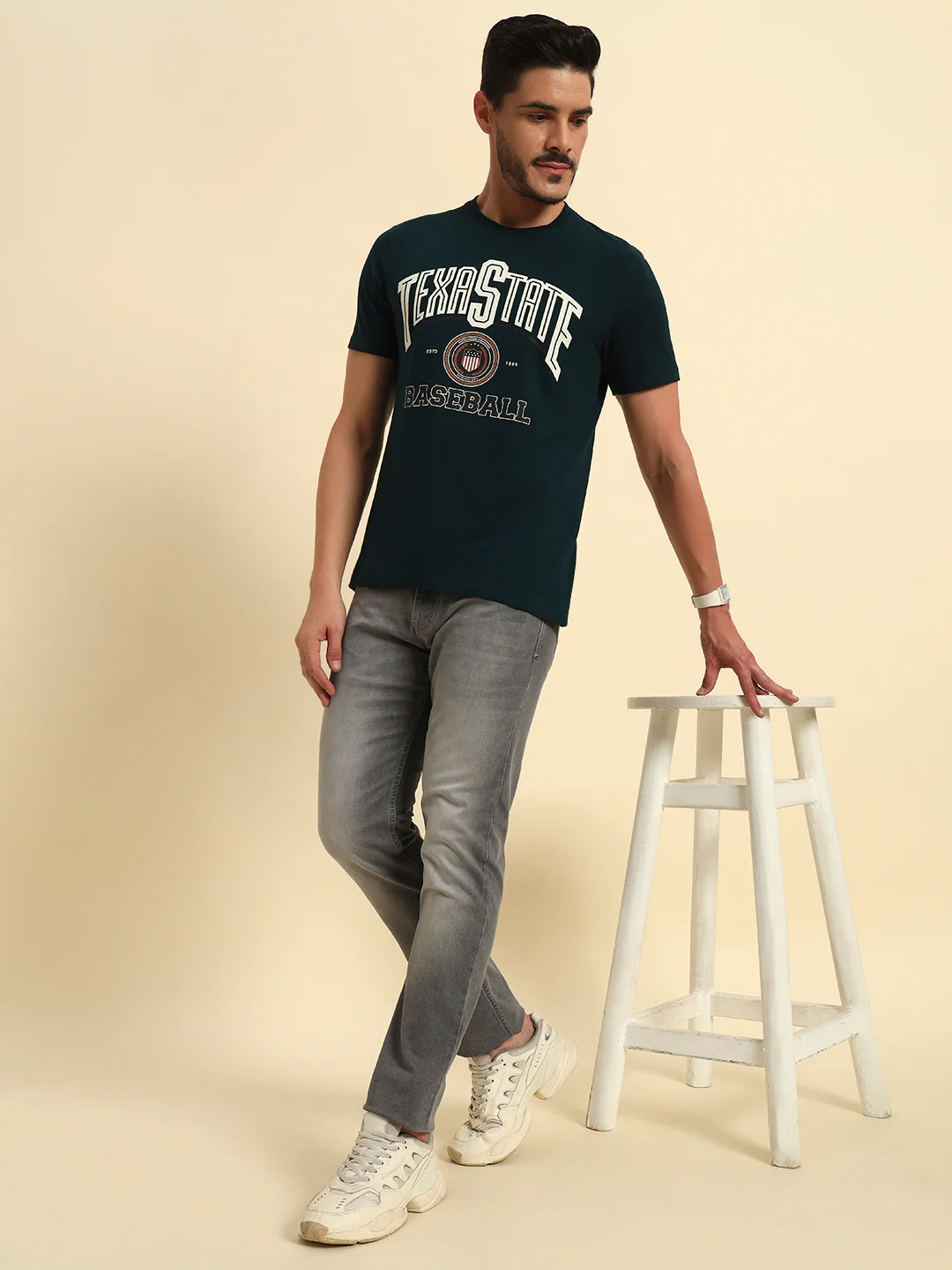 Denim Jeans for Men l Breathable & Soft with Color Fastness Straight Fit Cotton Fabric Solid Pattern Button Closure - Image 3