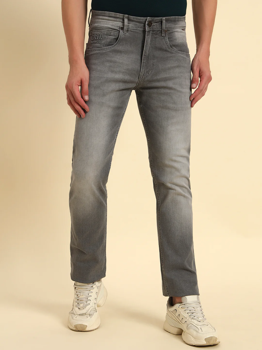Denim Jeans for Men l Breathable & Soft with Color Fastness Straight Fit Cotton Fabric Solid Pattern Button Closure - Image 6