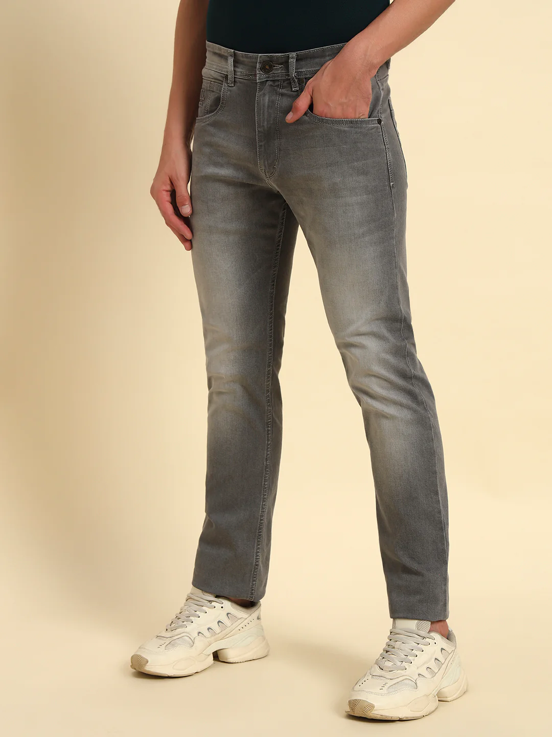 Denim Jeans for Men l Breathable & Soft with Color Fastness Straight Fit Cotton Fabric Solid Pattern Button Closure - Image 7