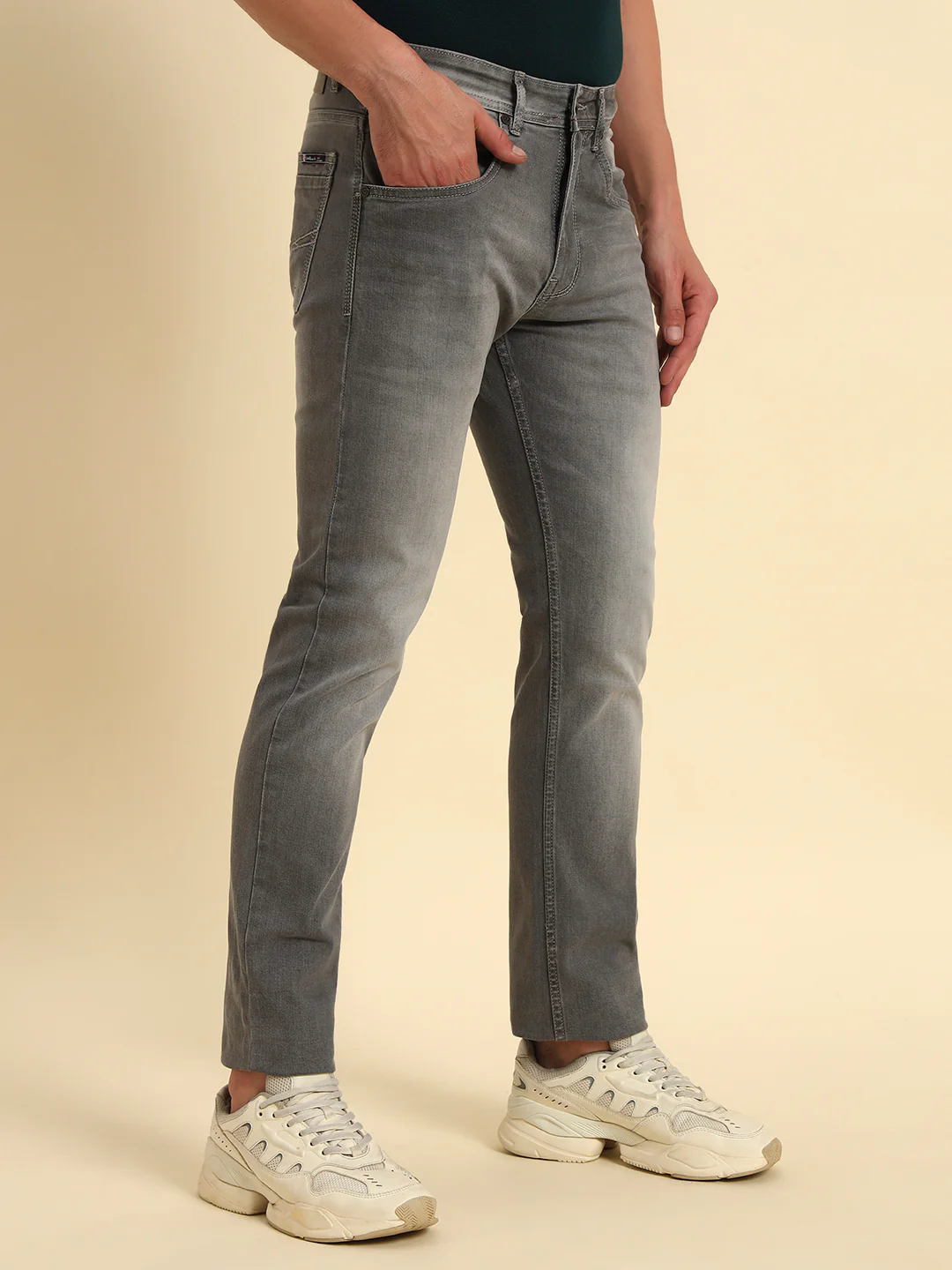 Denim Jeans for Men l Breathable & Soft with Color Fastness Straight Fit Cotton Fabric Solid Pattern Button Closure - Image 8