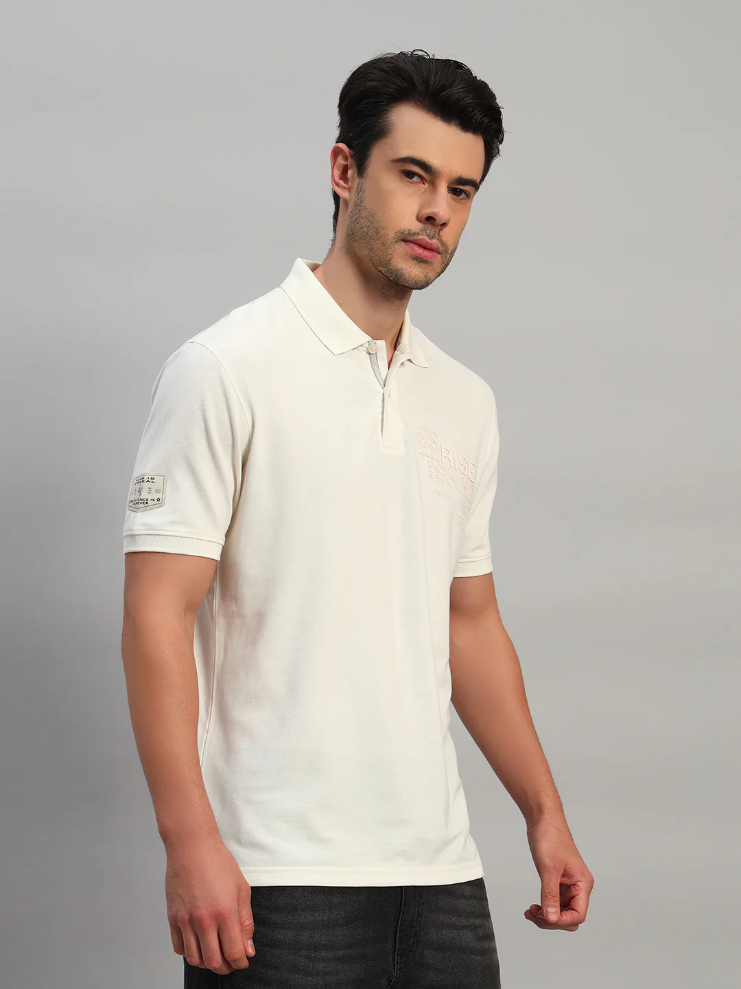 T-Shirt for Men | Breathable & Soft with Color Fastness Regular Fit Polo Neck Poly Cotton Fabric Printed Pattern - Image 6