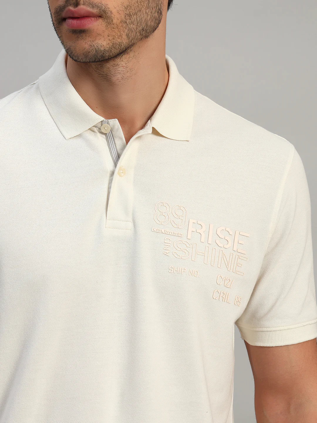 T-Shirt for Men | Breathable & Soft with Color Fastness Regular Fit Polo Neck Poly Cotton Fabric Printed Pattern - Image 7