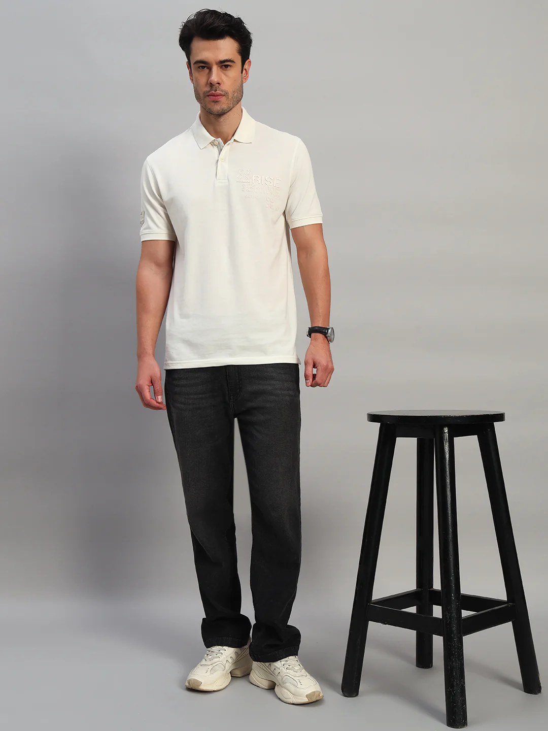T-Shirt for Men | Breathable & Soft with Color Fastness Regular Fit Polo Neck Poly Cotton Fabric Printed Pattern - Image 9