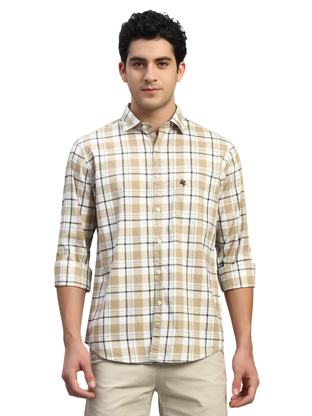 Casual Shirt for Men | Breathable & Soft with Color Fastness Regular Fit Spread Collar Neck Cotton Fabric Checkered Pattern - Image 2