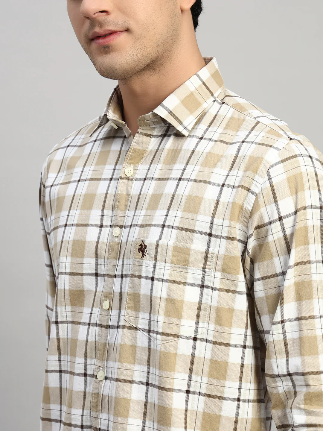 Casual Shirt for Men | Breathable & Soft with Color Fastness Regular Fit Spread Collar Neck Cotton Fabric Checkered Pattern - Image 8