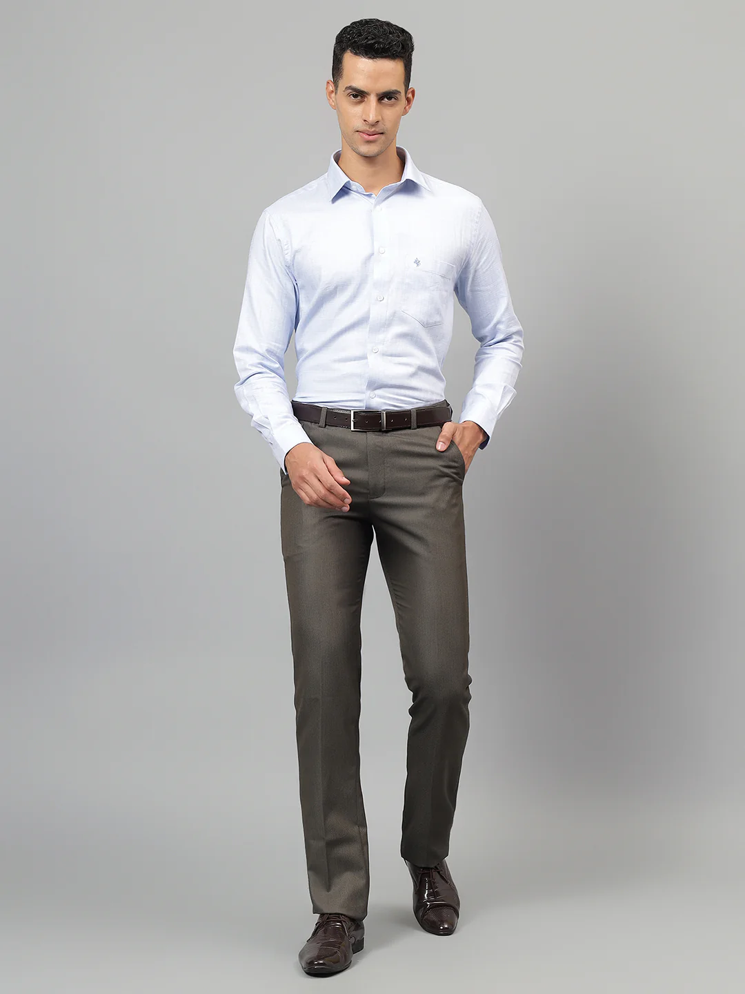 Formal Trouser for Men | Breathable & Soft with Color Fastness Regular Fit Poly Viscose Fabric Self Design Pattern Hook & Eye Closure - Image 8