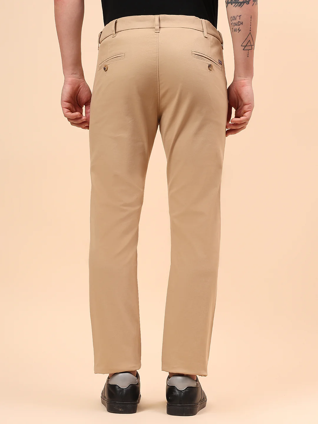 Casual Trouser for Men | Breathable & Soft with Color Fastness Regular Fit Cotton Blend Fabric Solid Pattern Button Closure - Image 6