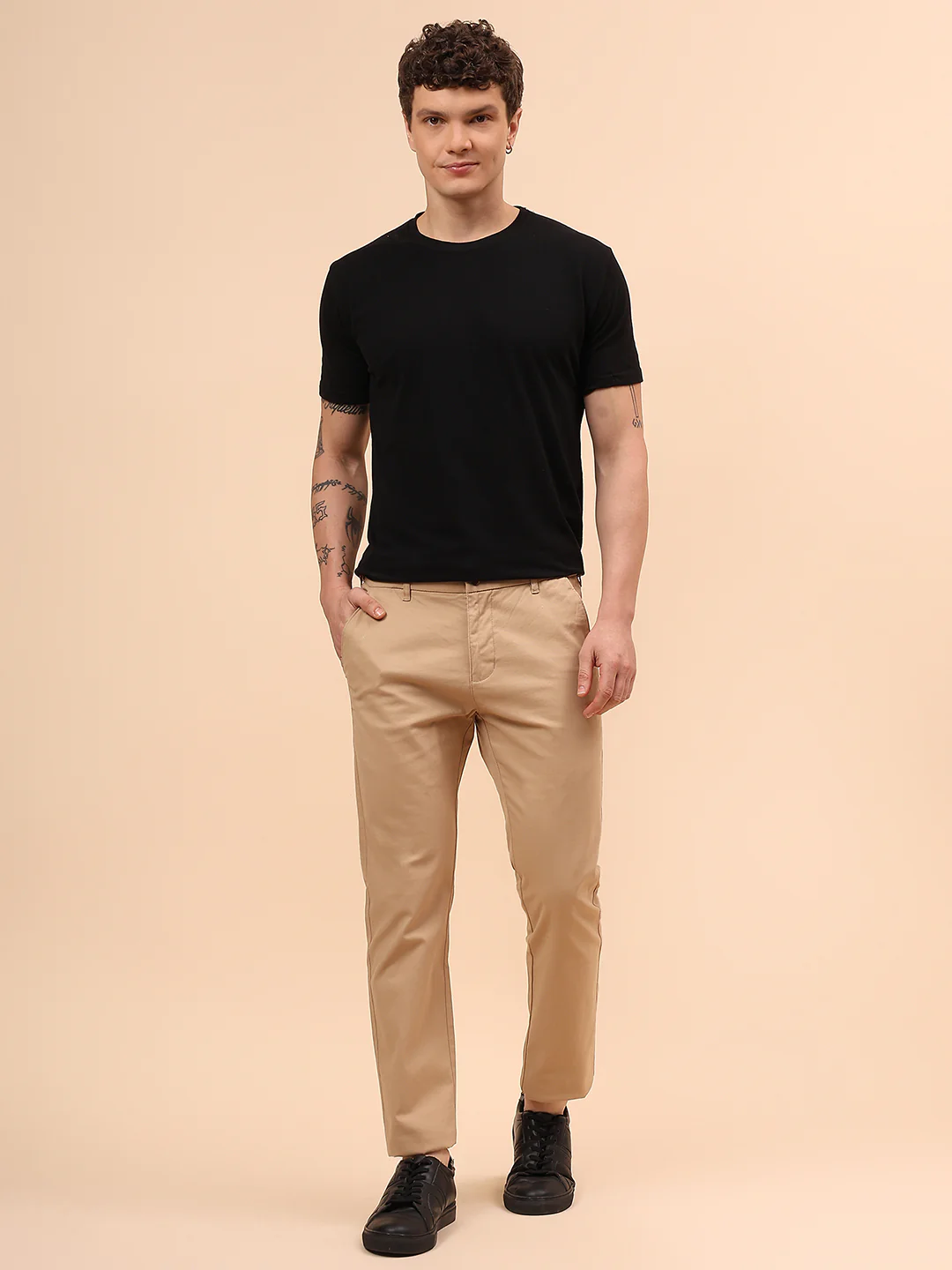Casual Trouser for Men | Breathable & Soft with Color Fastness Regular Fit Cotton Blend Fabric Solid Pattern Button Closure - Image 8