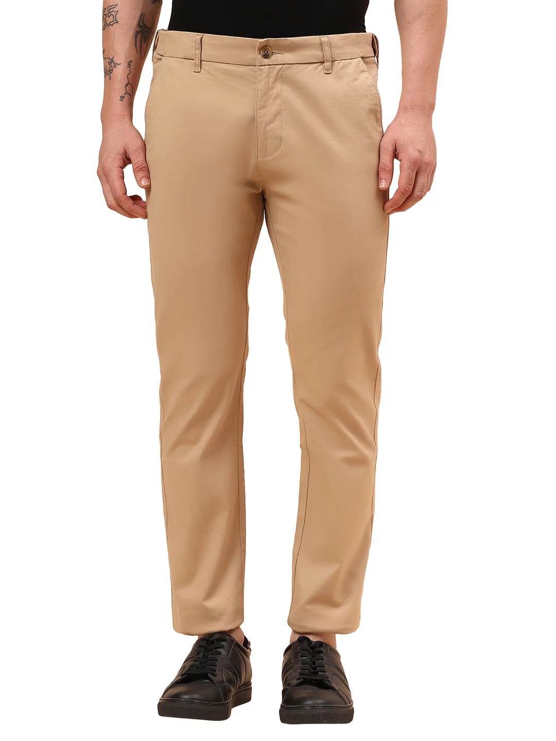 Casual Trouser for Men | Breathable & Soft with Color Fastness Regular Fit Cotton Blend Fabric Solid Pattern Button Closure - Image 9
