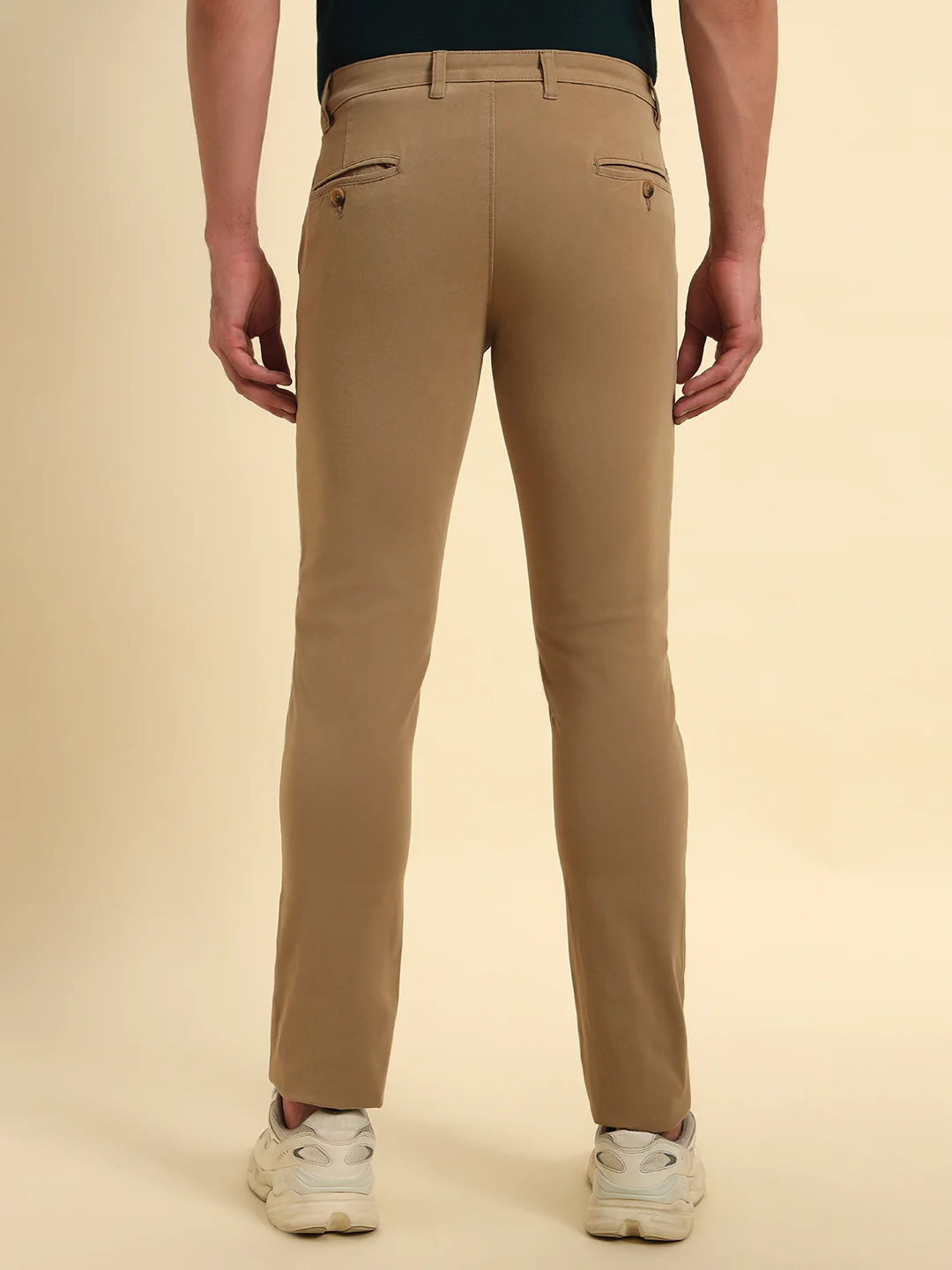 Casual Trouser for Men | Breathable & Soft with Color Fastness Regular Fit Cotton Blend Fabric Solid Pattern Button Closure - Image 7