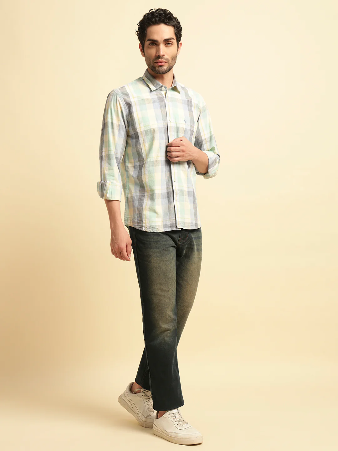 Denim Jeans for Men | Breathable & Soft with Color Fastness Straight Fit Cotton Fabric Solid Pattern Button Closure - Image 2