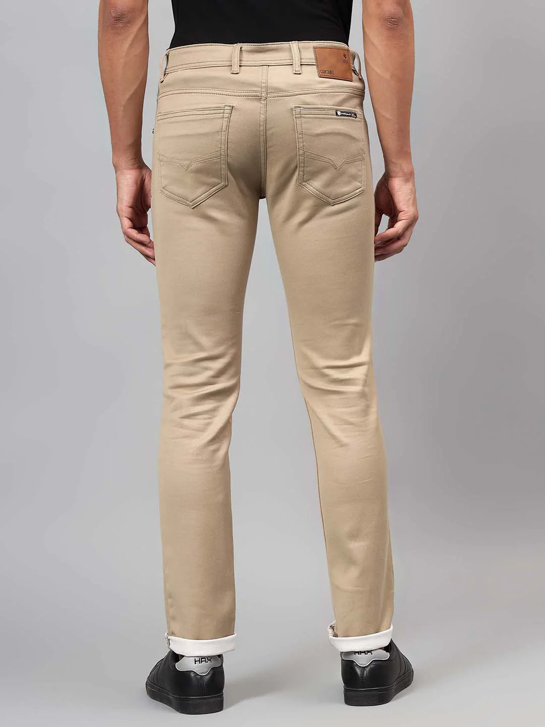 Denim Jeans for Men l Breathable & Soft with Color Fastness Ultra Narrow Fit Cotton Fabric Solid Pattern Button Closure - Image 3