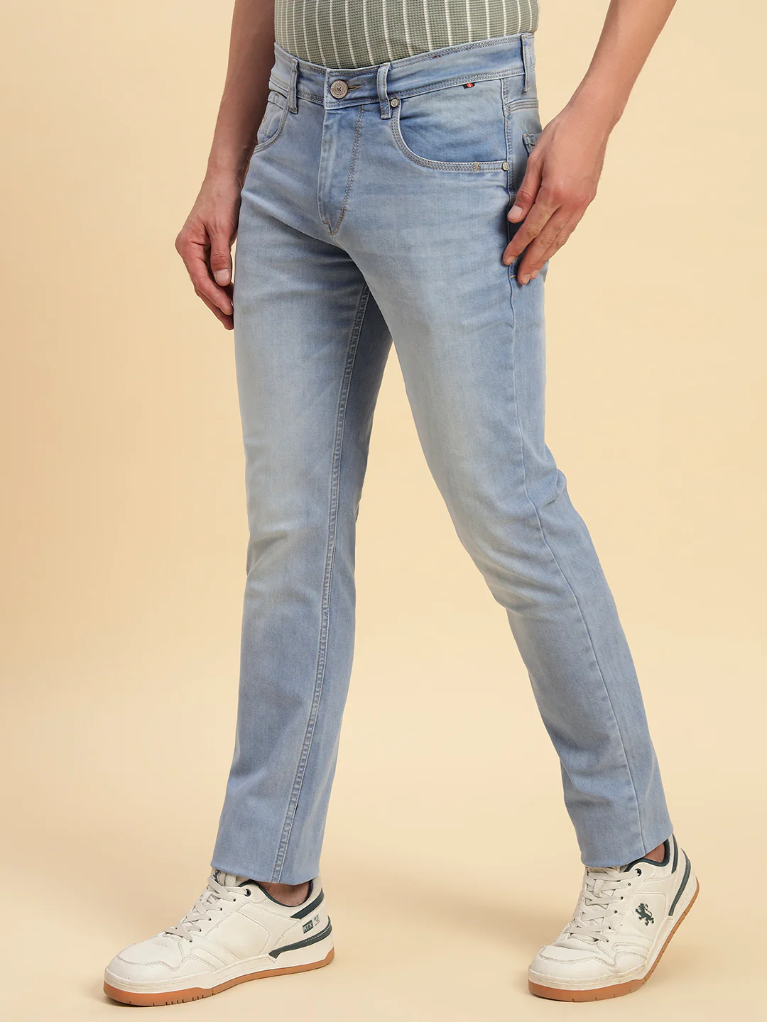 Denim Jeans for Men l Breathable & Soft with Color Fastness Slim Fit Cotton Fabric Solid Pattern Button Closure - Image 6