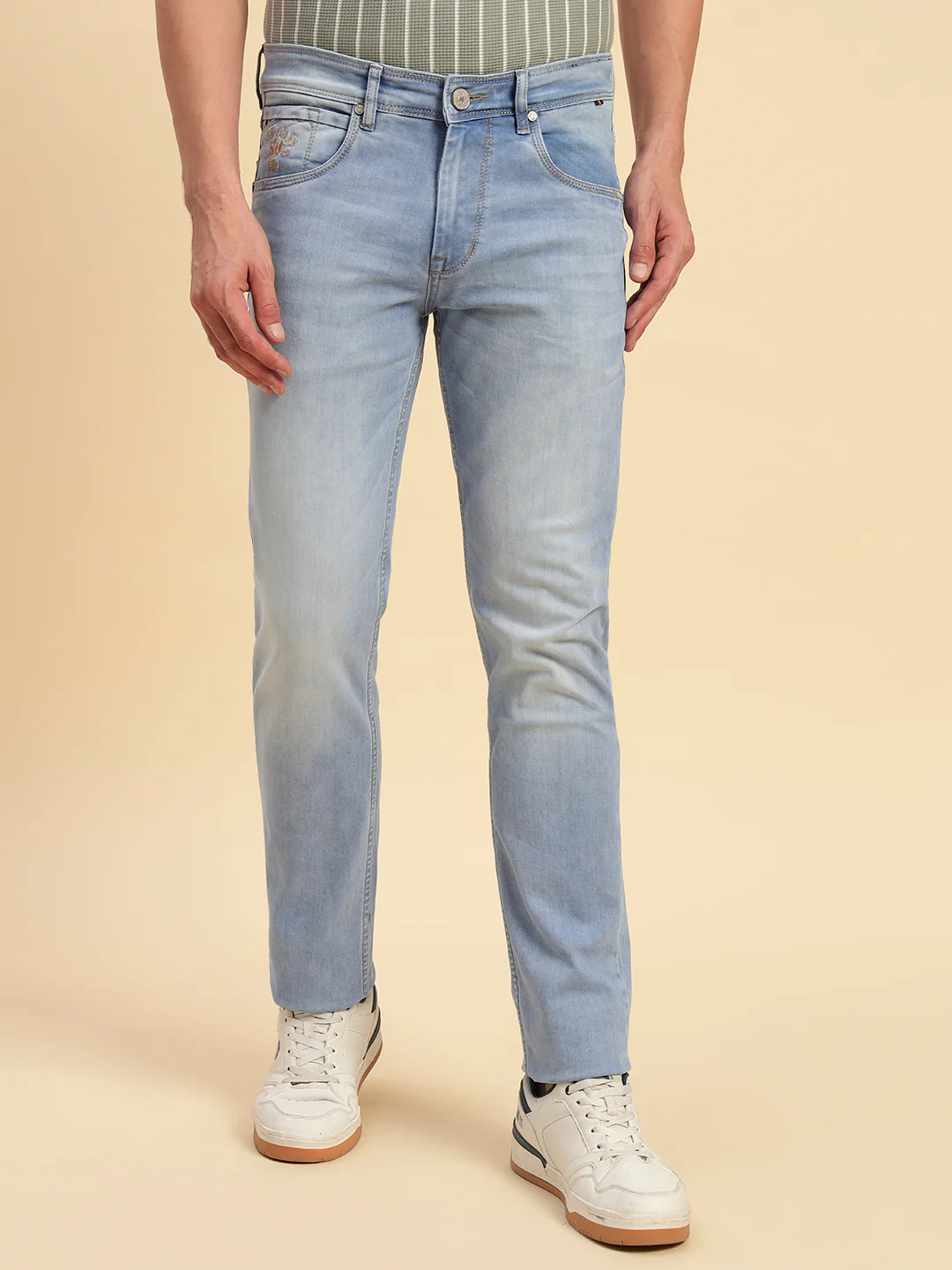 Denim Jeans for Men l Breathable & Soft with Color Fastness Slim Fit Cotton Fabric Solid Pattern Button Closure - Image 9