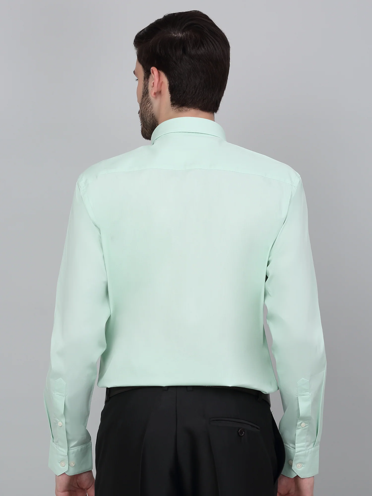 Formal Shirt for Men l Breathable & Soft with Color Fastness Regular Fit Spread Collar Neck Cotton Blend Fabric Solid Pattern - Image 2