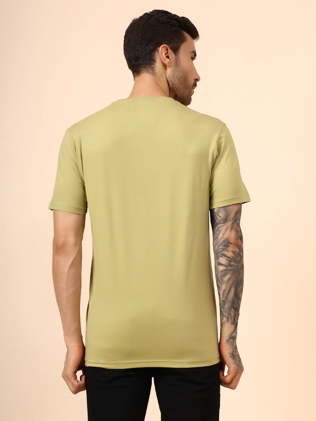 T-Shirt for Men | Breathable & Soft with Color Fastness Regular Fit Round Neck Cotton Blend Fabric Printed Pattern - Image 5