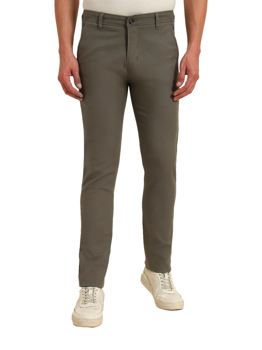 Casual Trouser for Men | Breathable & Soft with Color Fastness Regular Fit Cotton Blend Fabric Solid Pattern Button Closure - Image 2