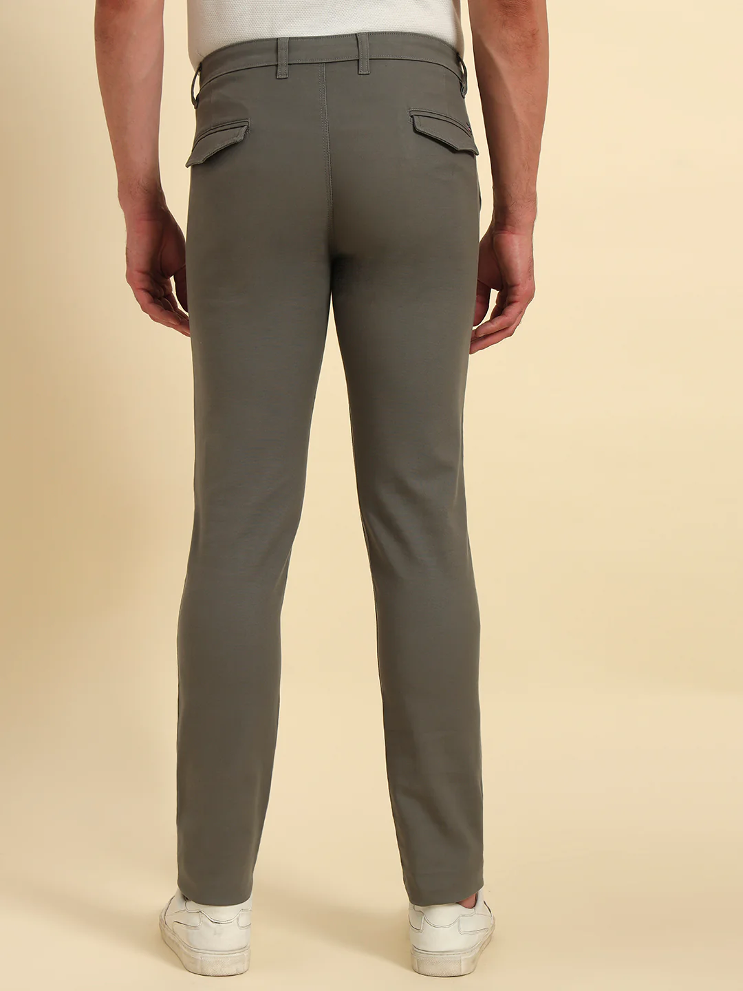 Casual Trouser for Men | Breathable & Soft with Color Fastness Regular Fit Cotton Blend Fabric Solid Pattern Button Closure - Image 7