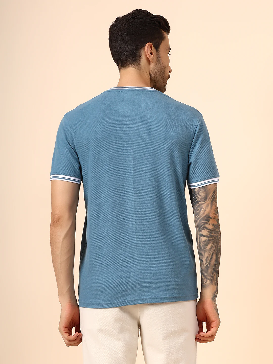 T-Shirt for Men | Breathable & Soft with Color Fastness Regular Fit Round Neck Poly Cotton Fabric Printed Pattern - Image 5