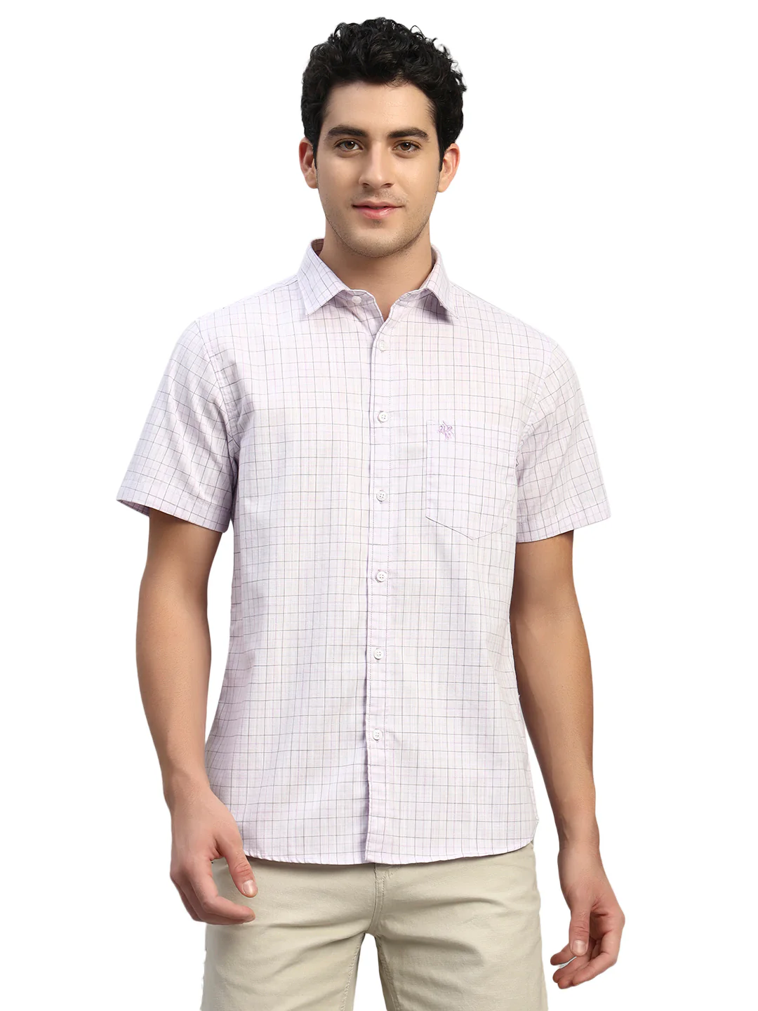 Casual Shirt for Men | Breathable & Soft with Color Fastness Regular Fit Spread Collar Neck Cotton Fabric Checkered Pattern - Image 3