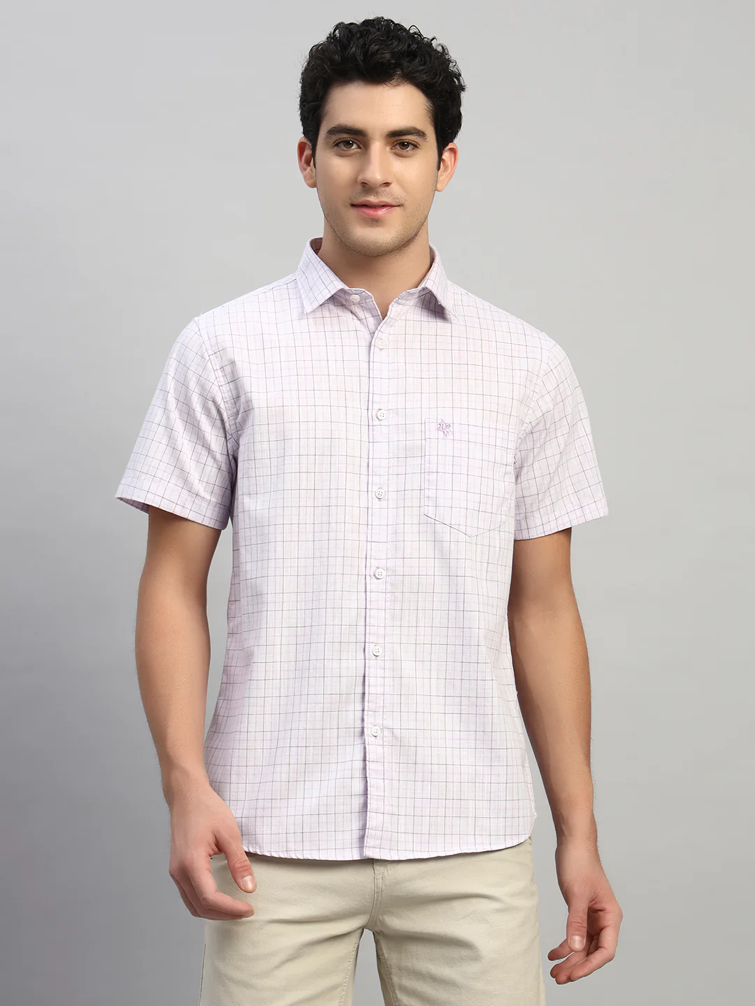 Casual Shirt for Men | Breathable & Soft with Color Fastness Regular Fit Spread Collar Neck Cotton Fabric Checkered Pattern - Image 4