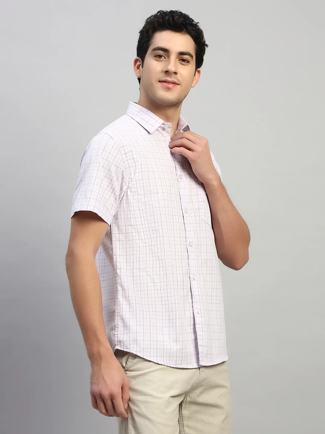 Casual Shirt for Men | Breathable & Soft with Color Fastness Regular Fit Spread Collar Neck Cotton Fabric Checkered Pattern - Image 6
