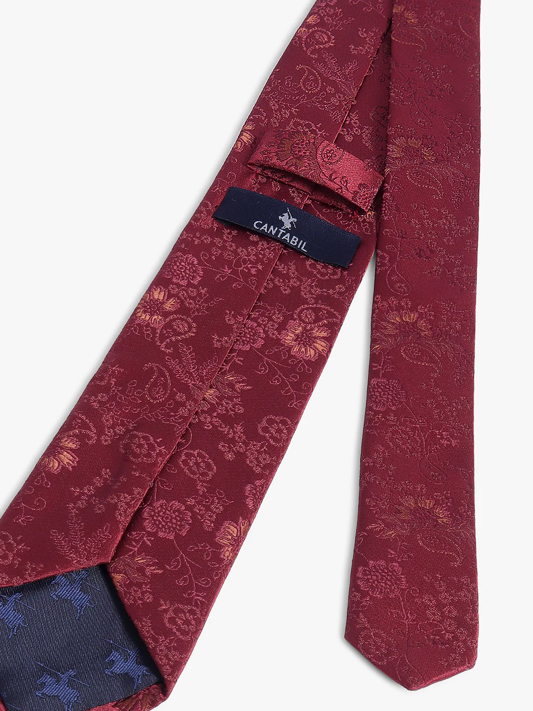 Men's Maroon Floral Printed Broad Tie - Image 2