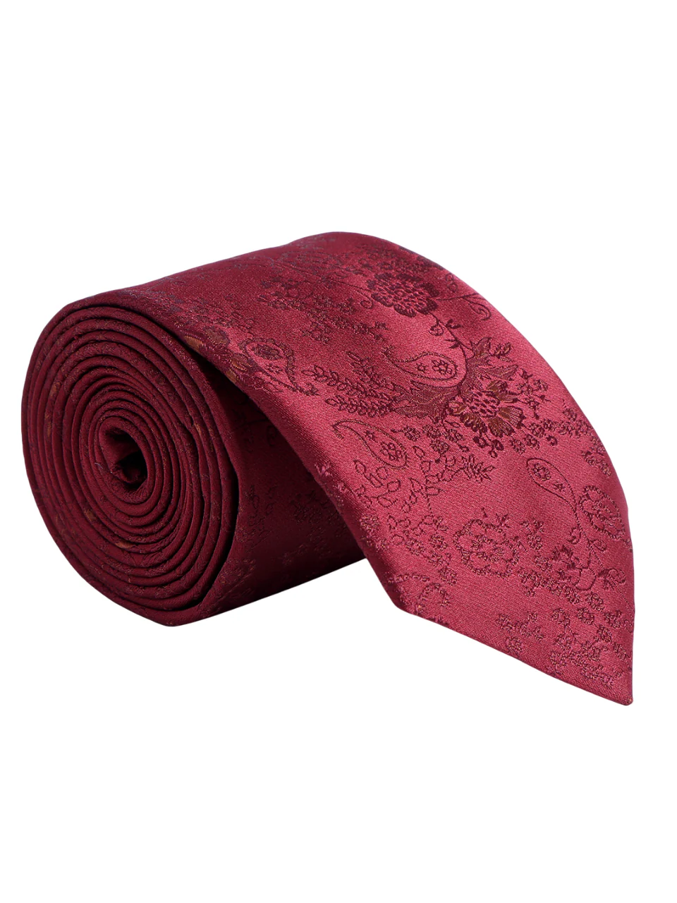 Men's Maroon Floral Printed Broad Tie - Image 4