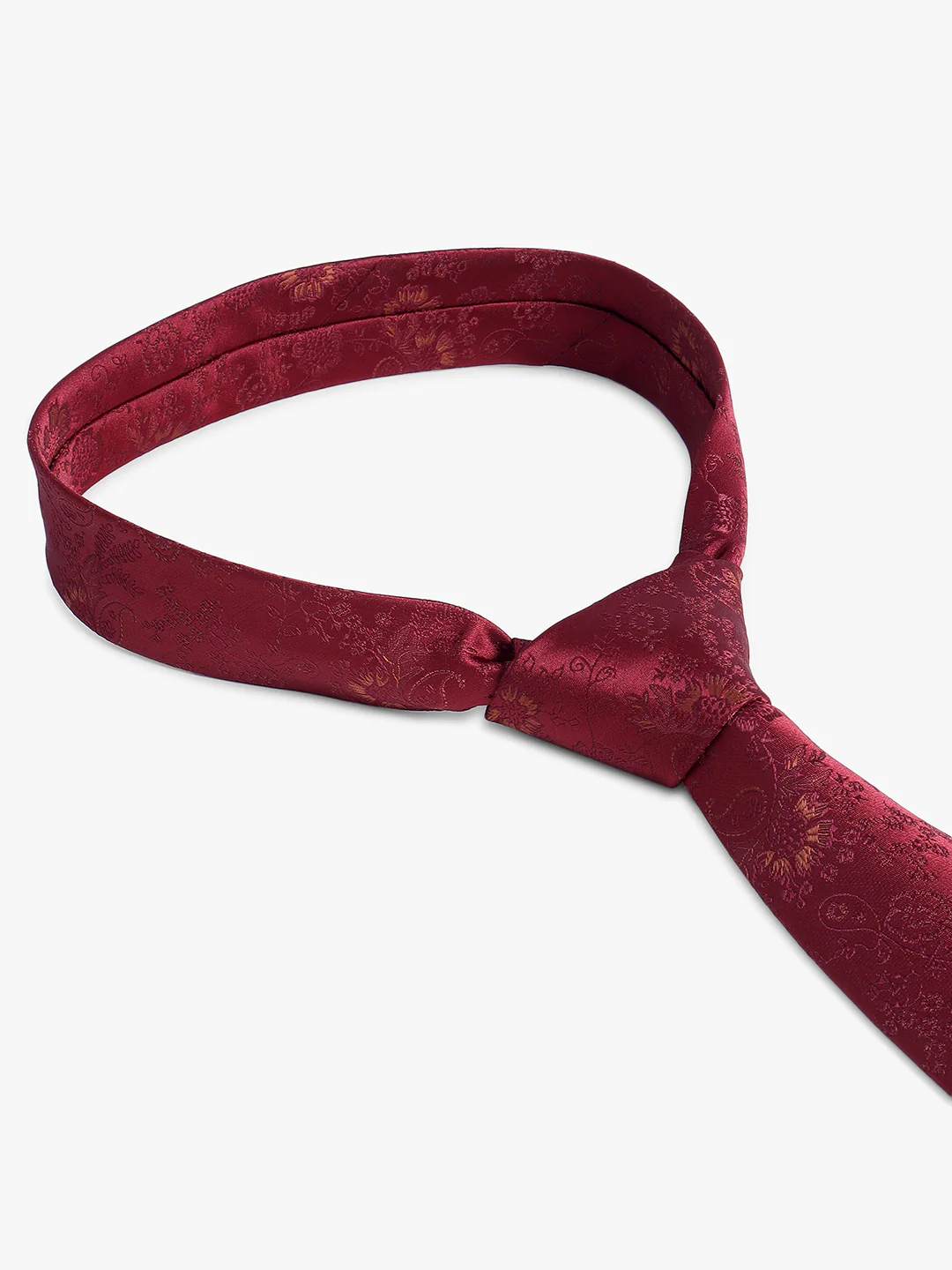 Men's Maroon Floral Printed Broad Tie - Image 5
