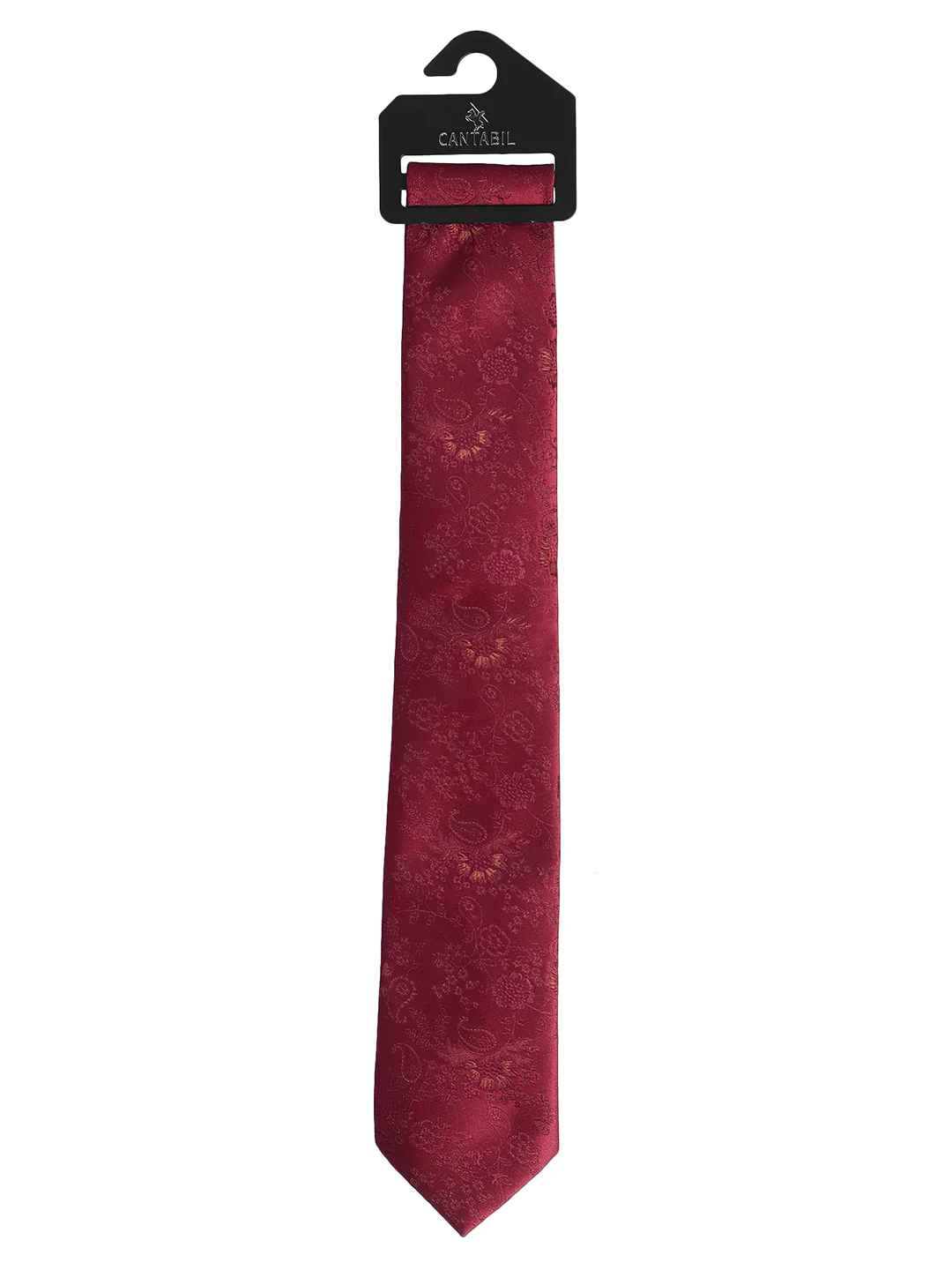 Men's Maroon Floral Printed Broad Tie - Image 7