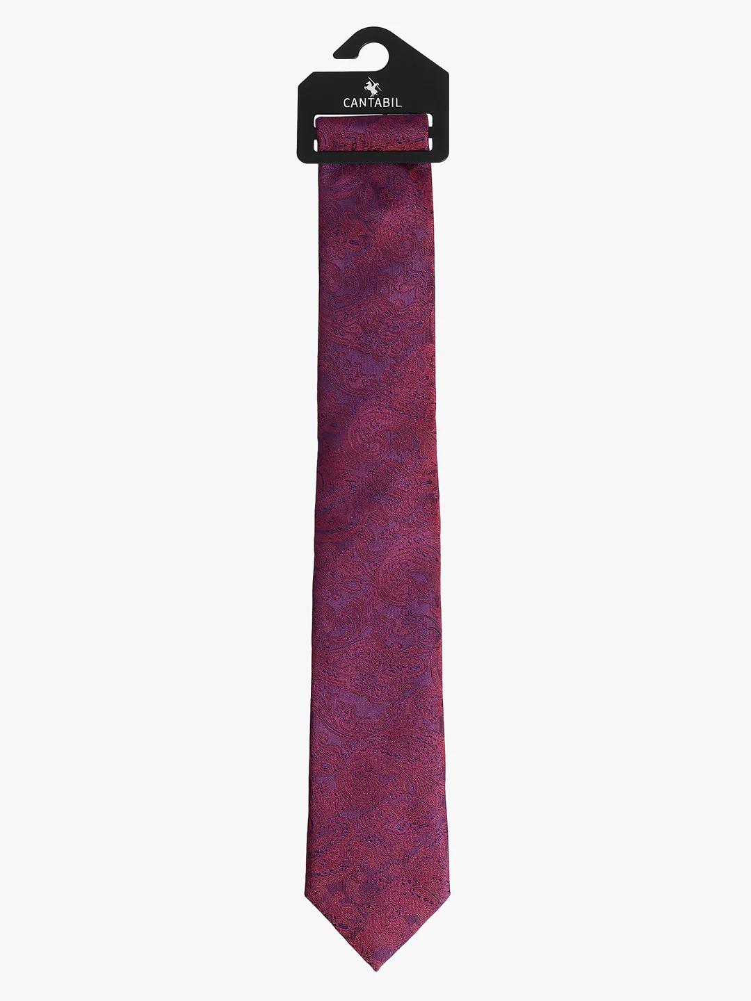 Men's Maroon Paisley Printed Broad Tie - Image 2