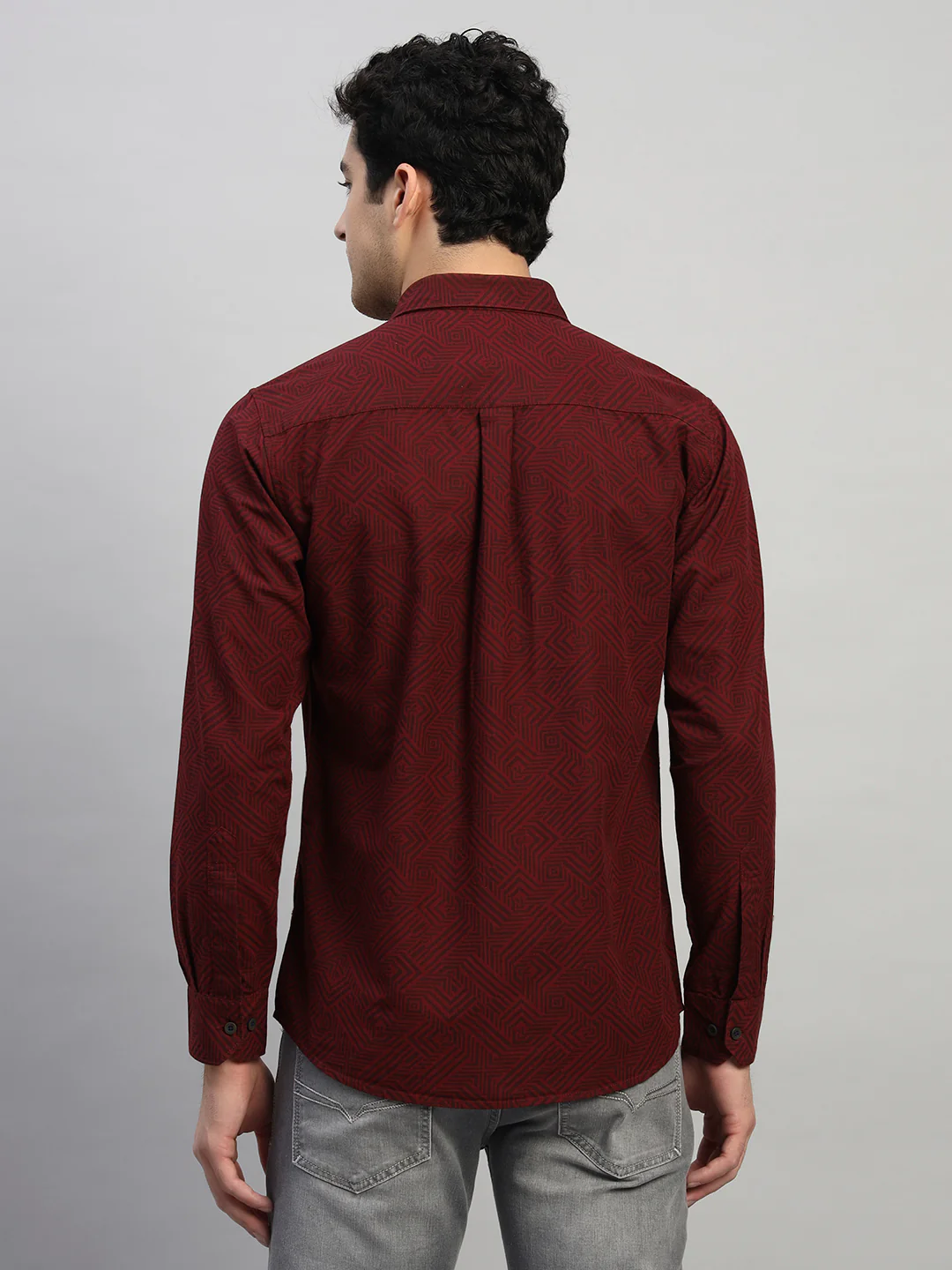 Casual Shirt for Men | Breathable & Soft with Color Fastness Regular Fit Spread Collar Neck Cotton Fabric Printed Pattern - Image 2