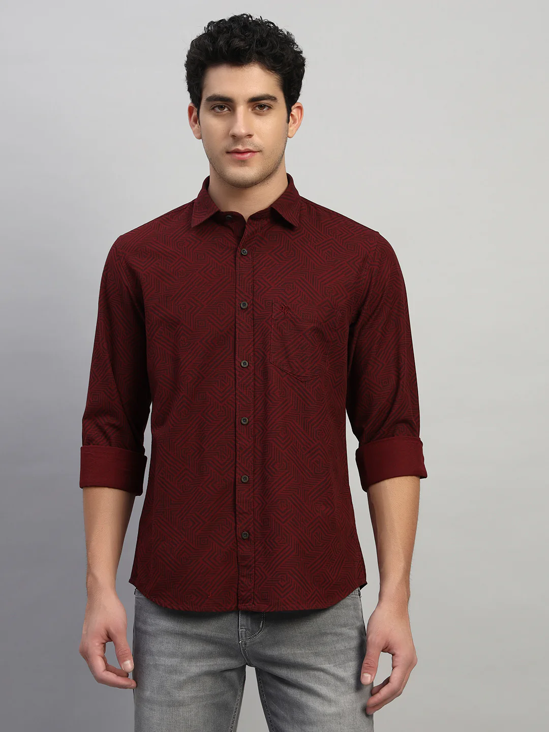 Casual Shirt for Men | Breathable & Soft with Color Fastness Regular Fit Spread Collar Neck Cotton Fabric Printed Pattern - Image 3