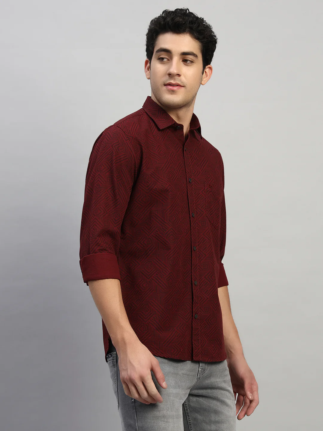 Casual Shirt for Men | Breathable & Soft with Color Fastness Regular Fit Spread Collar Neck Cotton Fabric Printed Pattern - Image 5